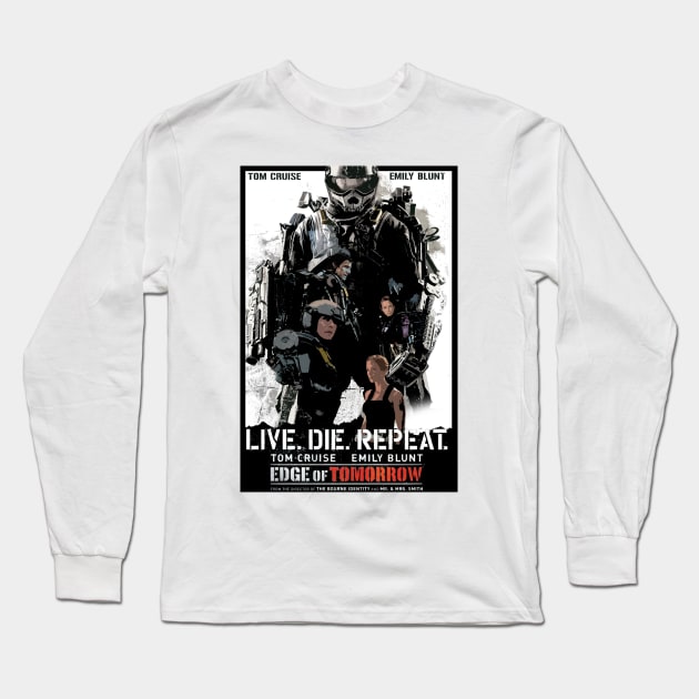 Edge of Tomorrow Poster Long Sleeve T-Shirt by theblackcross